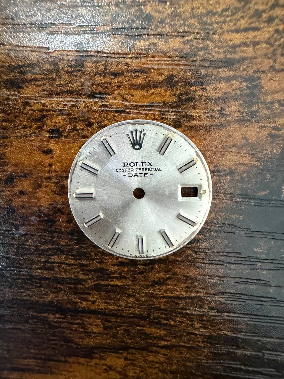 ROLEX LADIES OYSTER PERPETUAL DATE 6517 6516 6519 SILVER STICK DIAL USED COND
