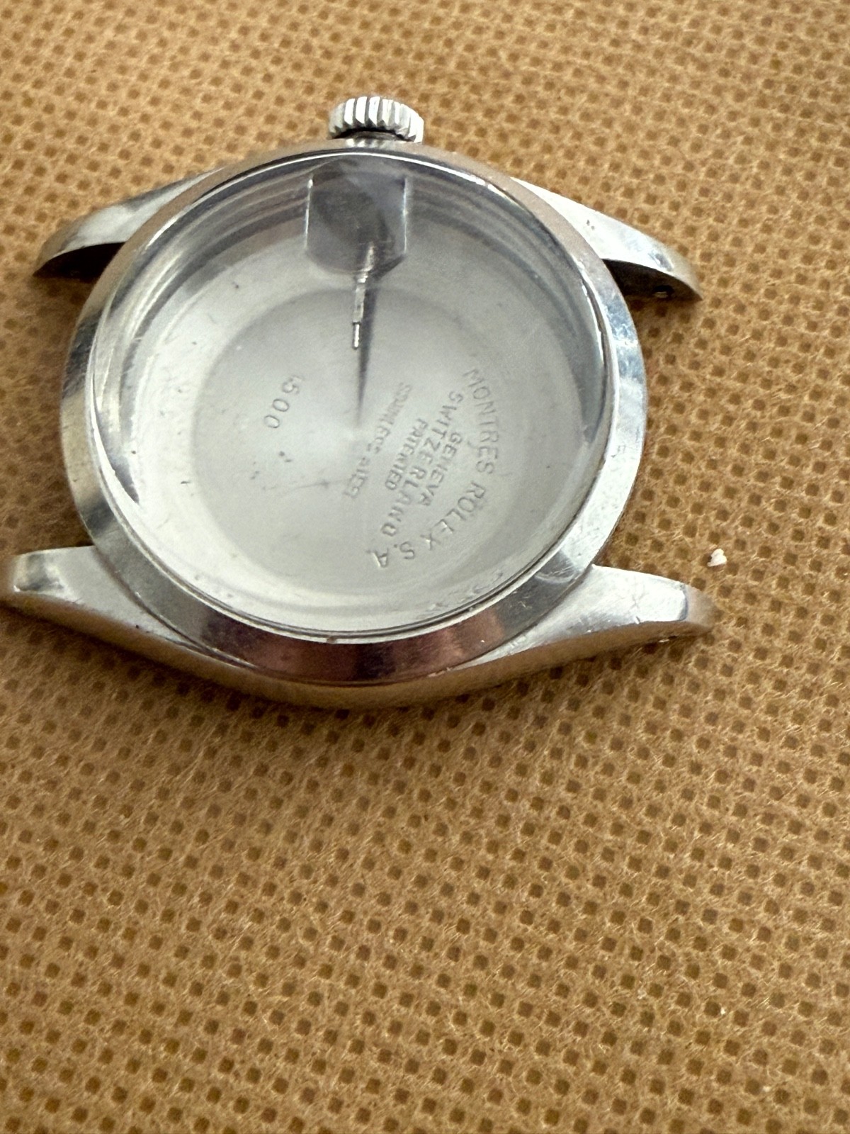 100% Original rolex 1500 steel case with glass and bezel used condition 34mm