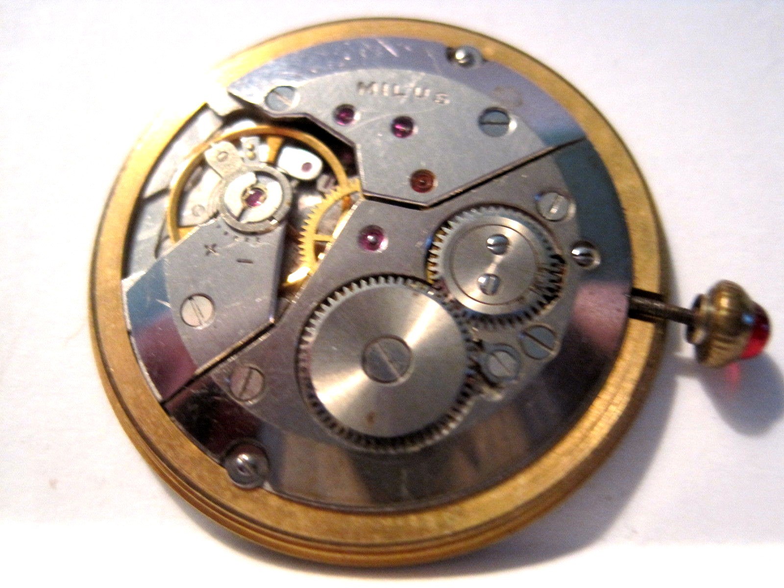Antique Gents Bucherer Date Watch Movement 26 mm # Milus