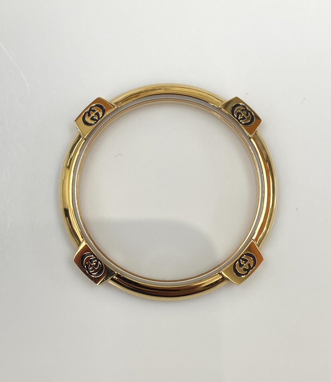 Original New Gucci Mens 9000 9200M Yellow Gold Plated Bezel w/ Crystal