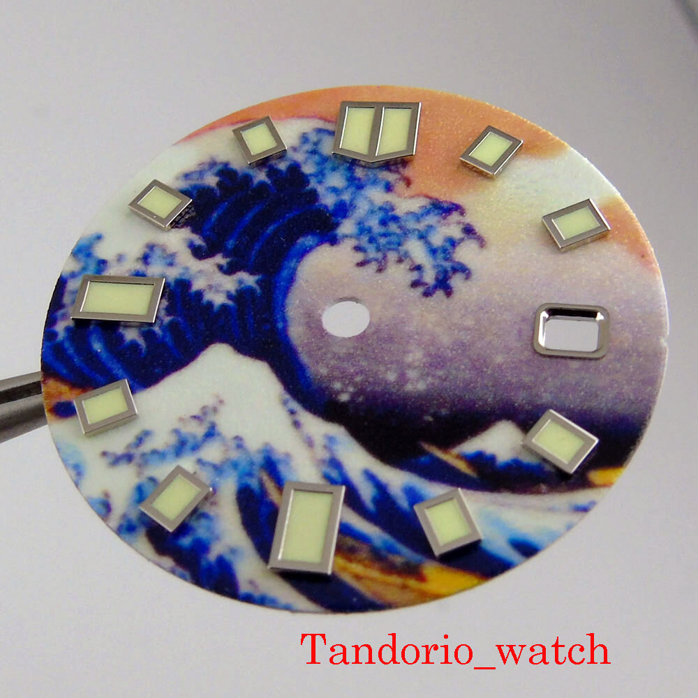 New 28.5mm luminous watch dial with date window fit miyota 8215 DG 2813 movement