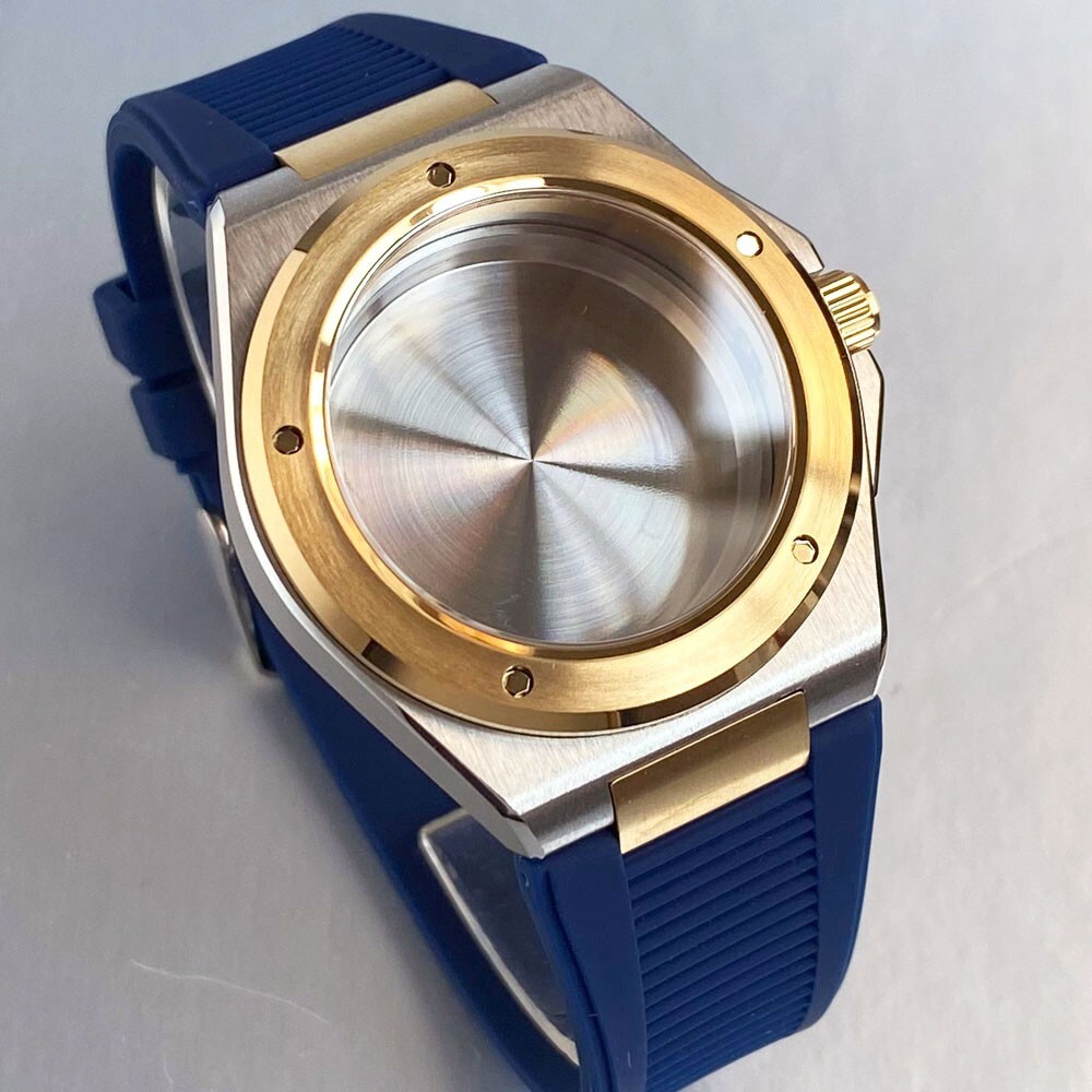 40mm Sapphire Golden Two Tone Watch Case Fit NH35 NH36 ETA 2824 model watch