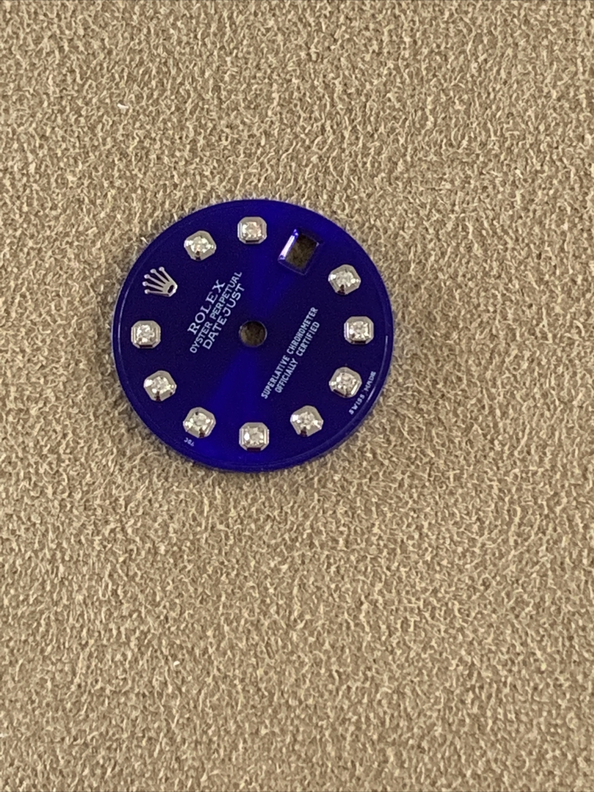 Rolex Women 20mmWide Dial Factory Diamond Royal Purple Blue Datejust 69173 Swiss
