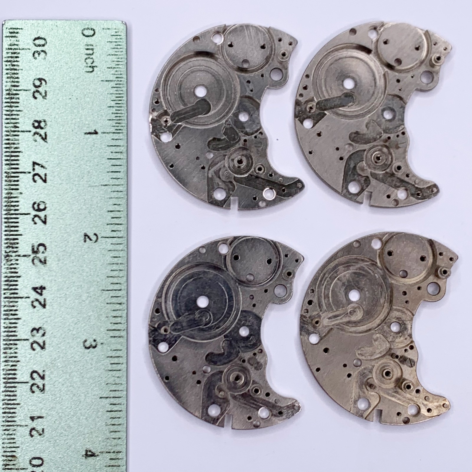 4 Large Pocket Watch Main Plates Crescent Parts Steampunk Altered Art Movement