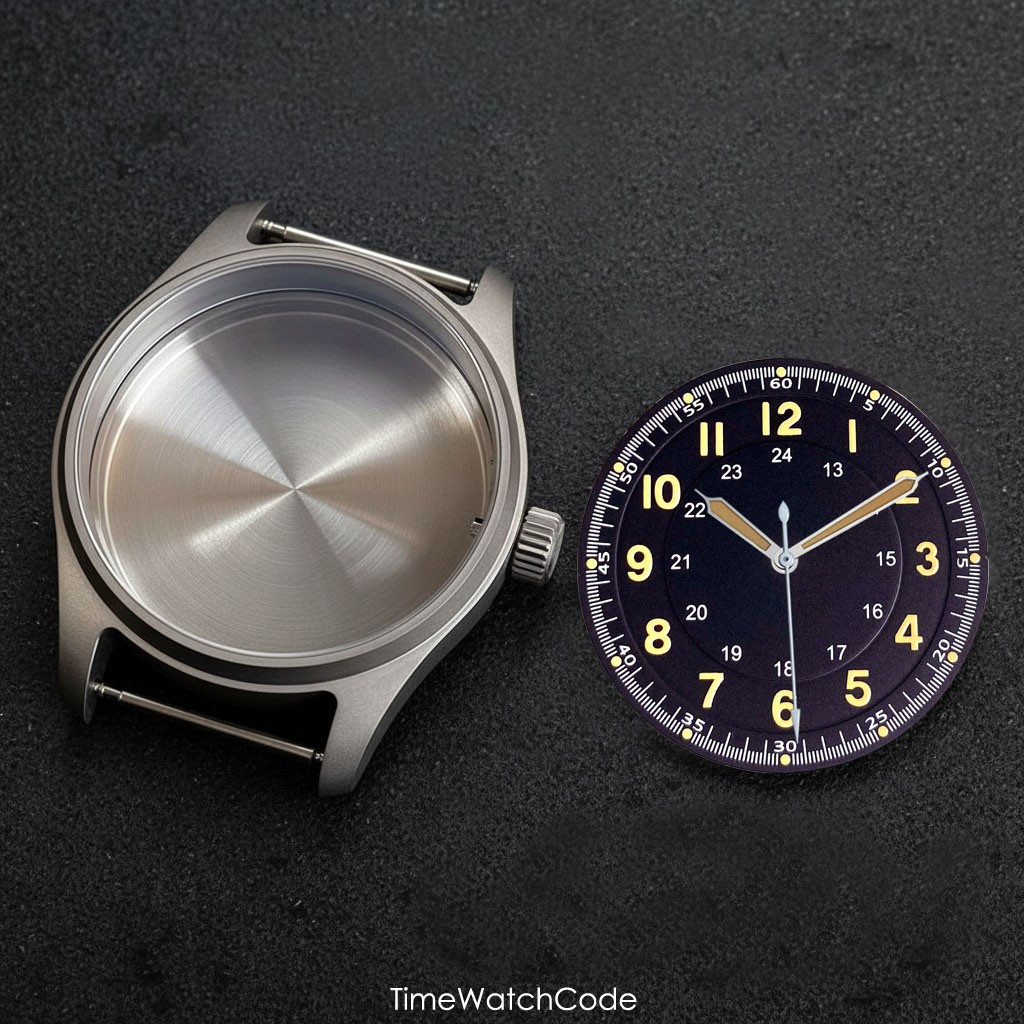 Titanium NH35 Pilot Watch Case 39mm for NH36/38 PT5000 ETA2824 SW200 Miyota8215