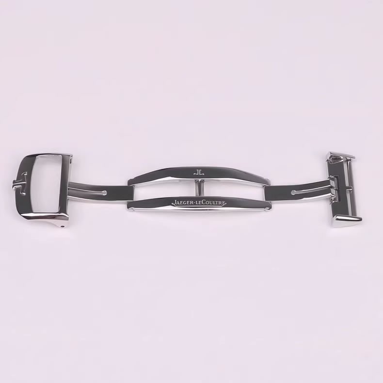 For Jaeger LeCoultre 18mm Silver/Rose Gold Steel Deployment Buckle Clasp