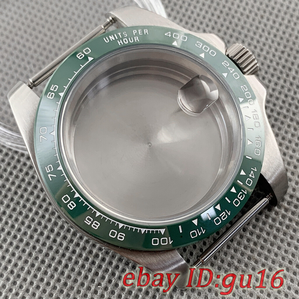 40mm Green black bezel watch case fit NH35 NH36 ETA 2824 PT5000 ST2130 movement