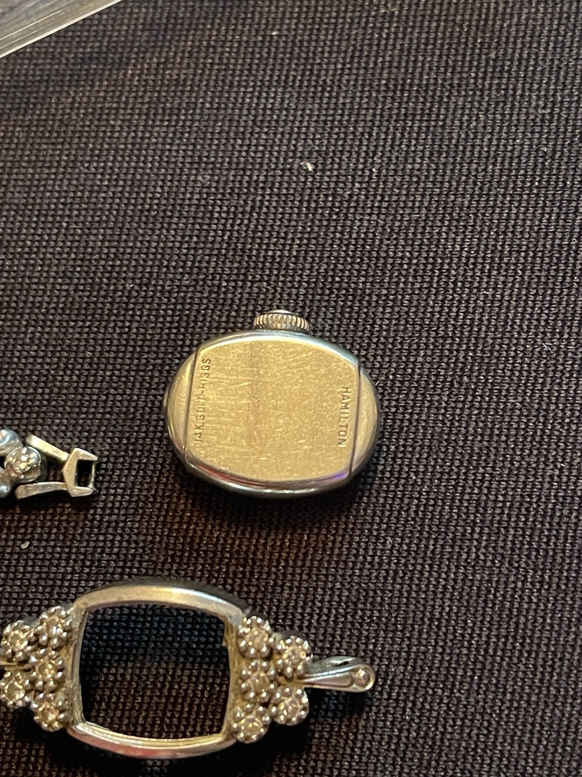 Hamilton Mechanical Manual Watch Movement & Parts Lot 14K GOLD