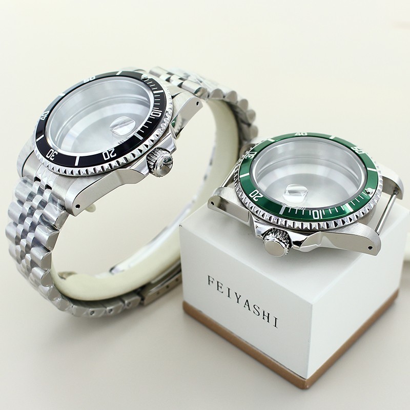 38MM Sapphire Glass Watch Case Ceramic Bezel Mod Parts Fit NH34A NH35 NH36