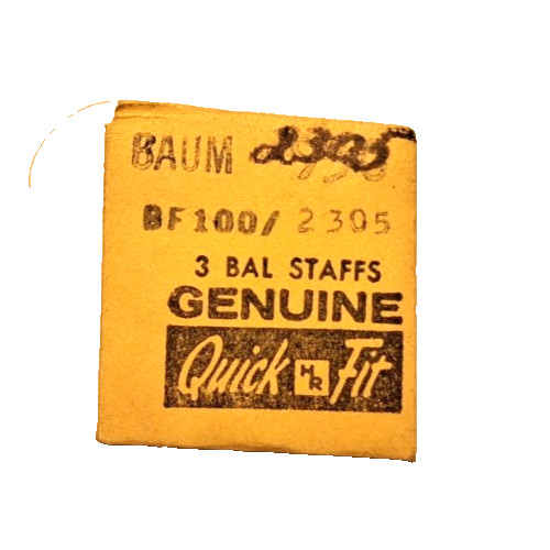 BFG Baumgartner 927 930 Balance Staff ROLLER TYPE watch part #100/2305 (2-PACK)