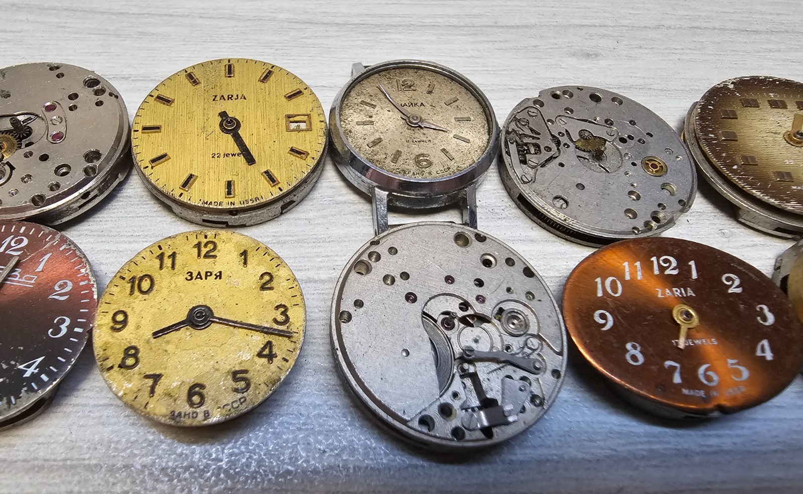 Soviet Vintage Movement Slava Zaria Chaika USSR Mechanisms Watch parts Steampunk