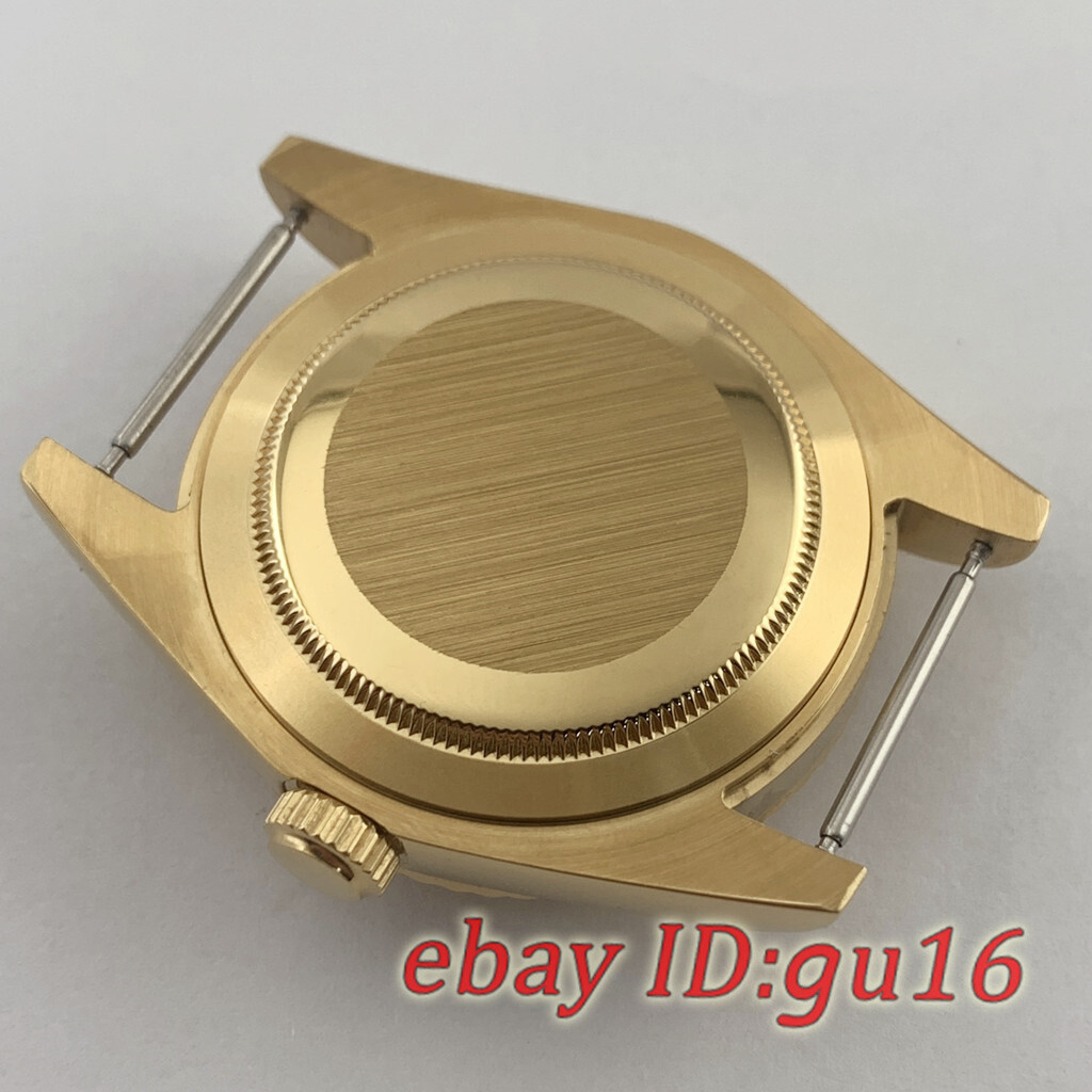 36mm/40mm Gold Sapphire glass watch case Fit NH35 NH36,Miyota 8215 ETA2824/2836