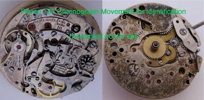 Pierce 130 134 134D Chronograph Watch part 301 to turn the pillar/column + screw