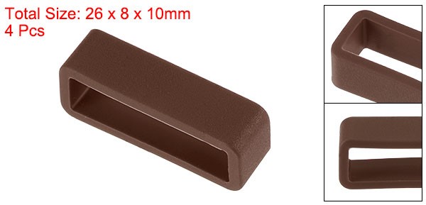 Watch Band Strap Loops Silicone for 22mm Width Watch Band, Brown 4 Pcs