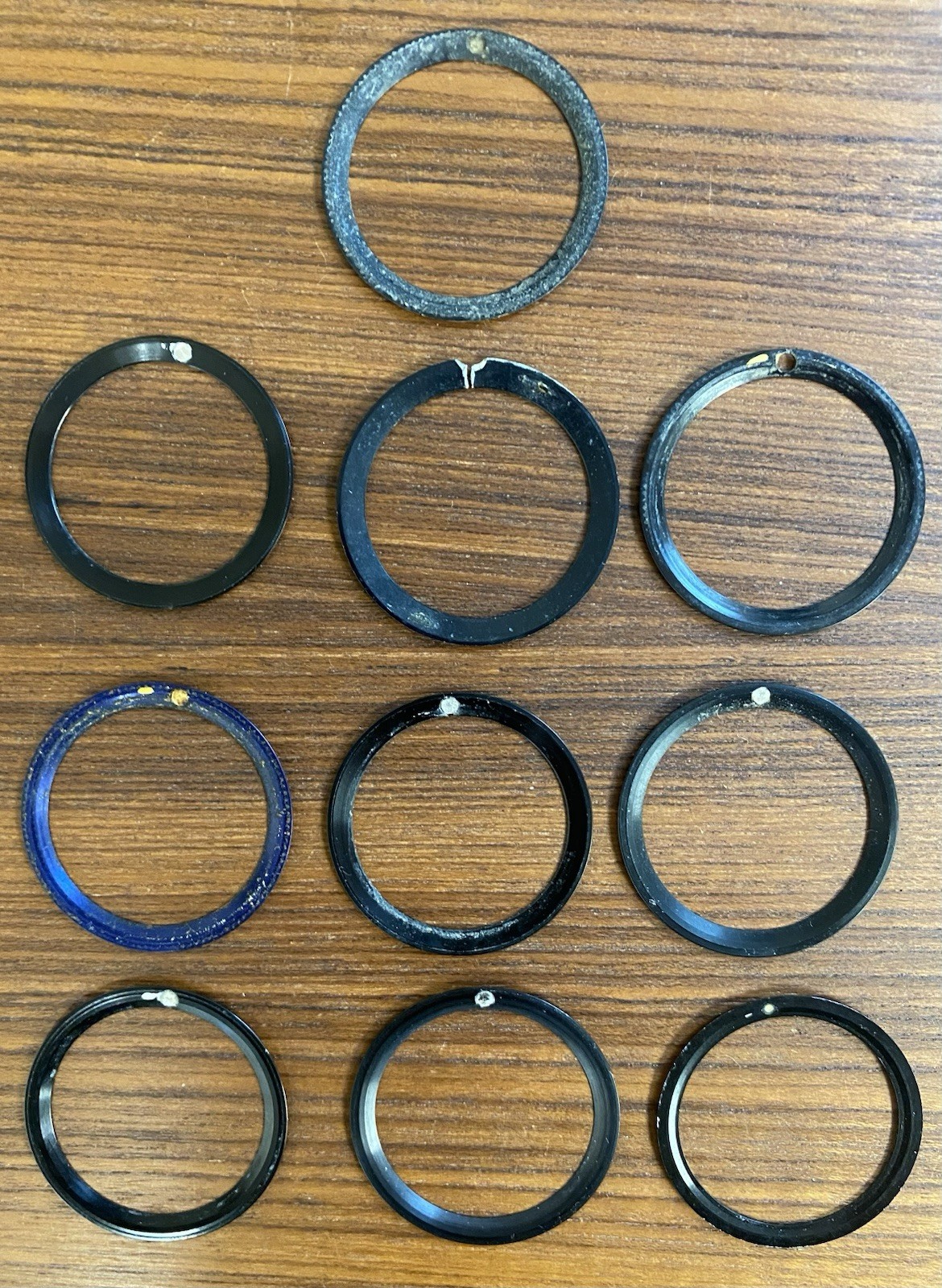 Rolex Genuine Lot of 10 Bezel Inserts Used Original Parts Submariner 16610 GMT