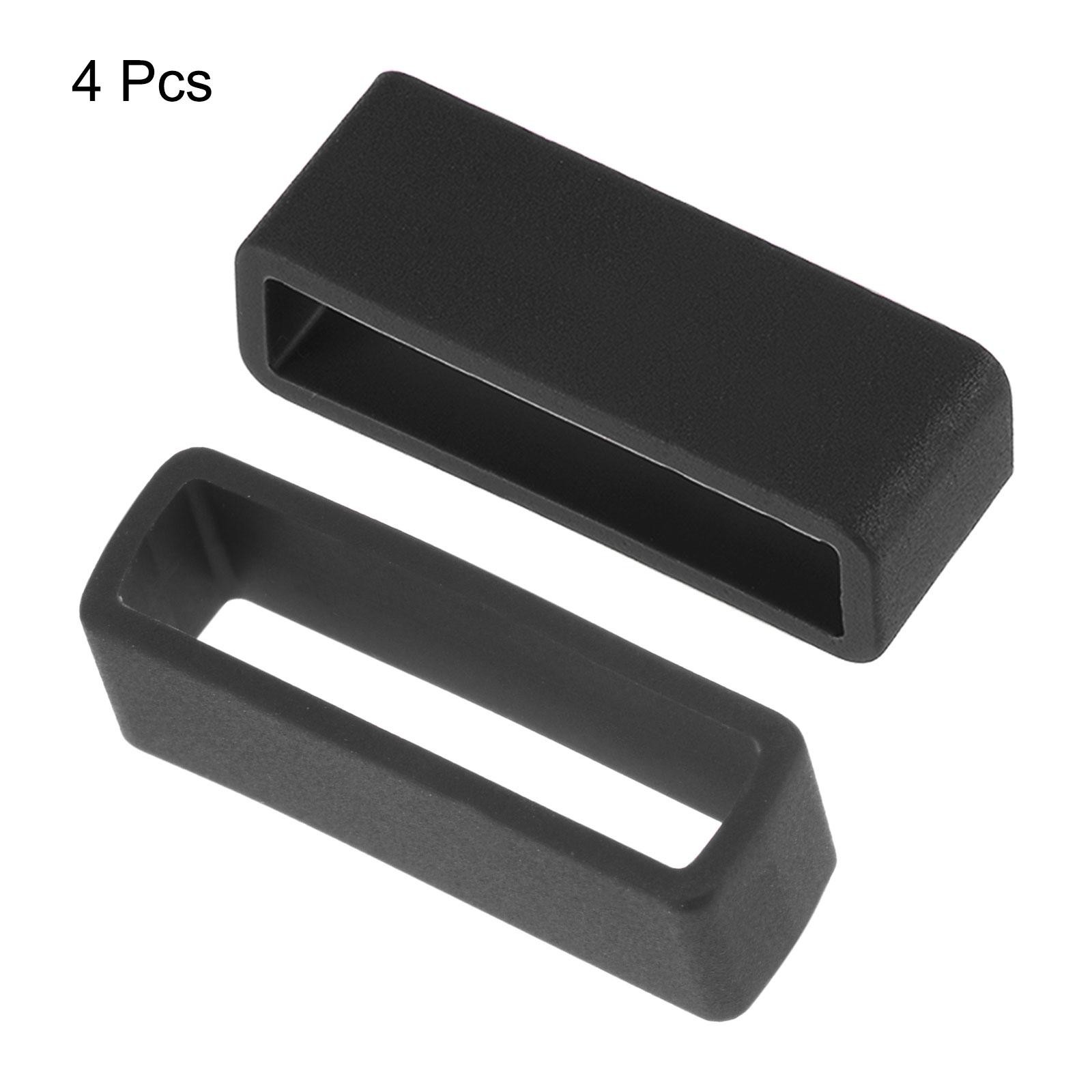 Watch Band Strap Loops Silicone for 28mm Width Watch Band, Black 4 Pcs