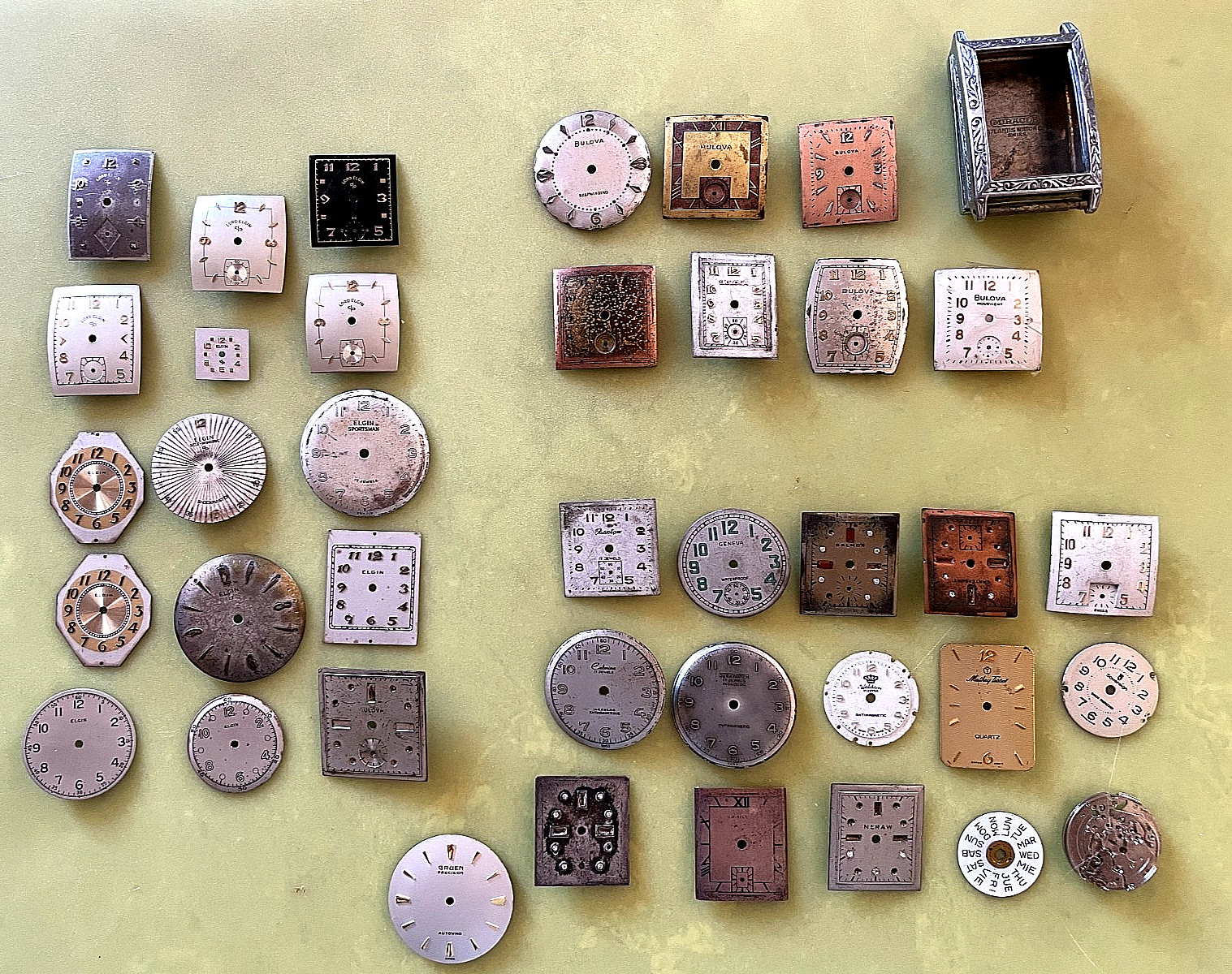 Lot of 39 Vintage Watch Dials Faces Mixed Shapes Steampunk Craft Parts