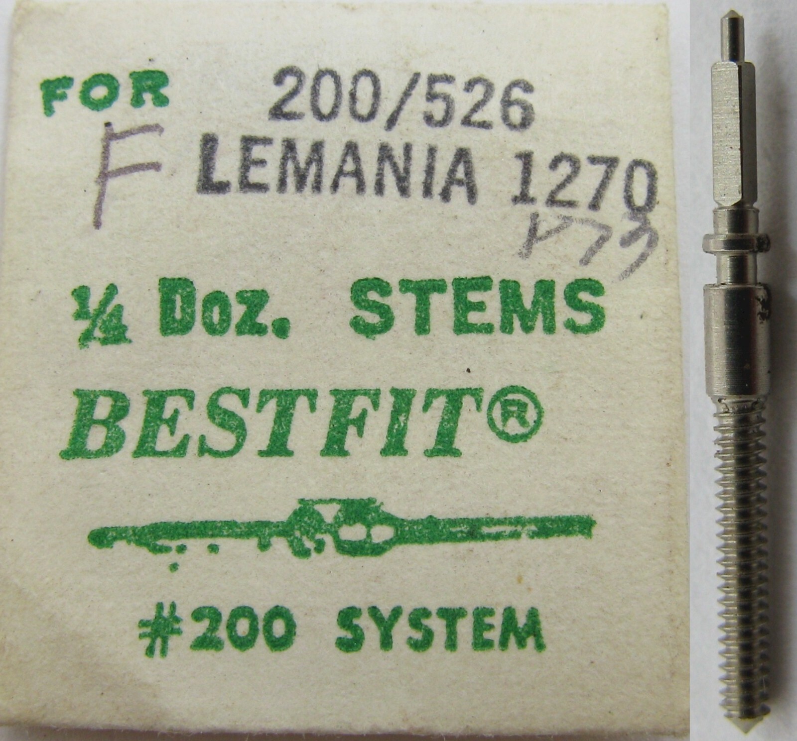 Lemania 1270 watch part movement stem #401 * tap 9 *