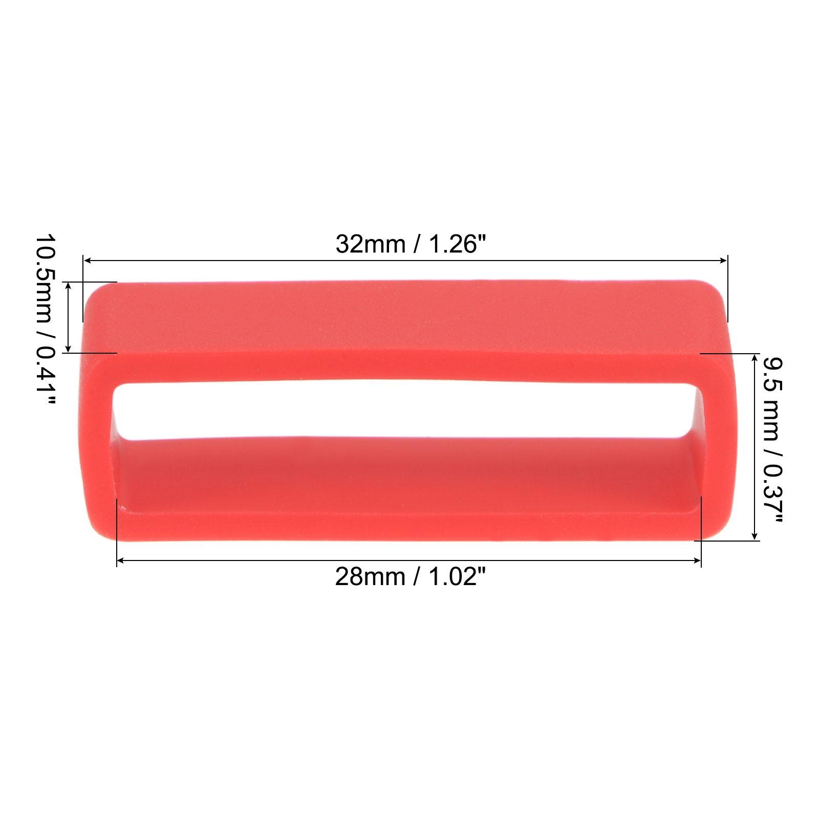 Watch Band Strap Loops Silicone for 28mm Width Watch Band, Red 4 Pcs