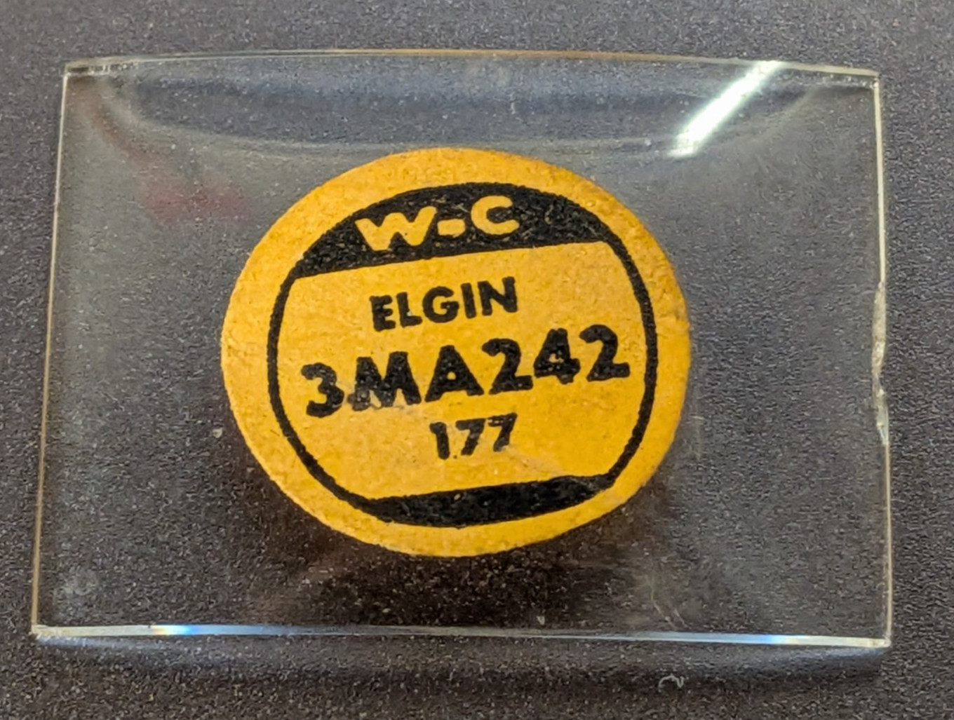 NOS W-C Watch Craft 3MA242 Elgin Mineral Glass Domed Crystal 24.2 x 17.7MM
