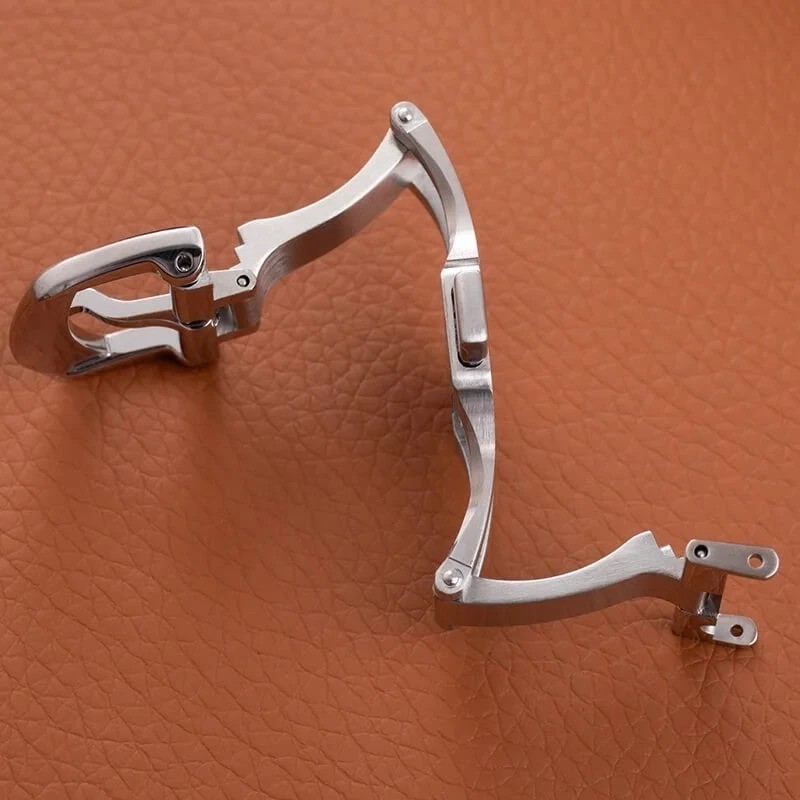 19mm Steel Deployment Buckle Double Push Folding Clasp Fits Piaget Polo Strap