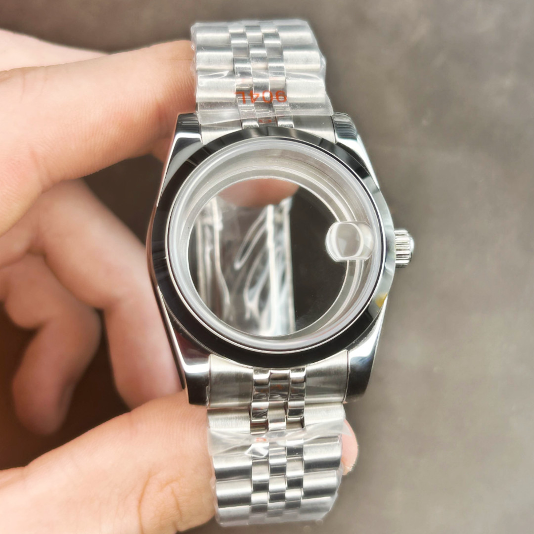 36mm Stainless Steel Polished Watch Case + Bracelet Mod For NH35 NH36 Movement