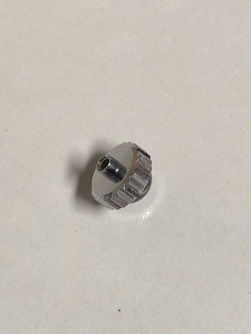 Black Cabochon Stainless Steel / White Watch Crowns NOS O.D. 5.4mm Tap 8