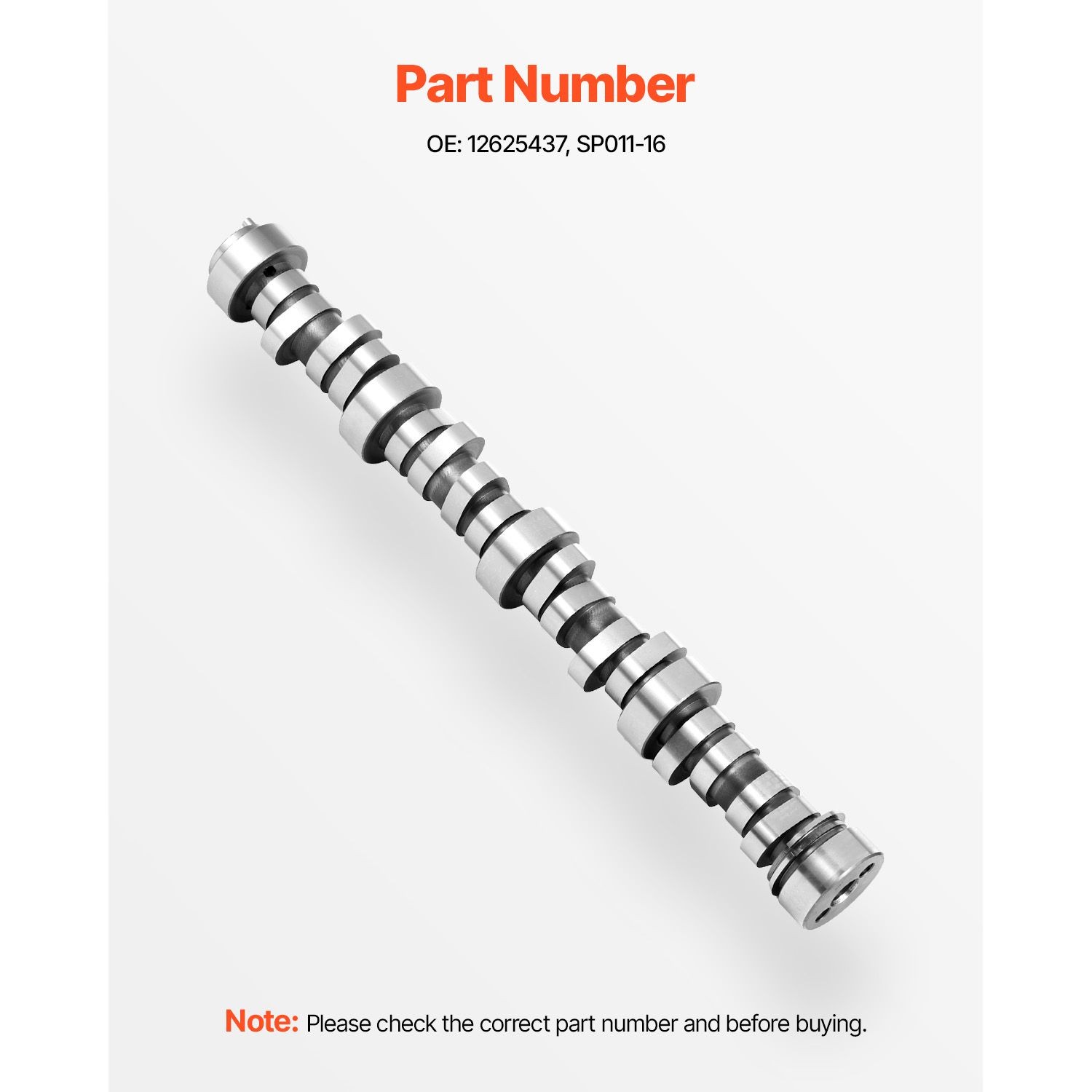 Engine Camshaft, 12625437 SP011 – 16 Cam Replacement, Compatible with Norris