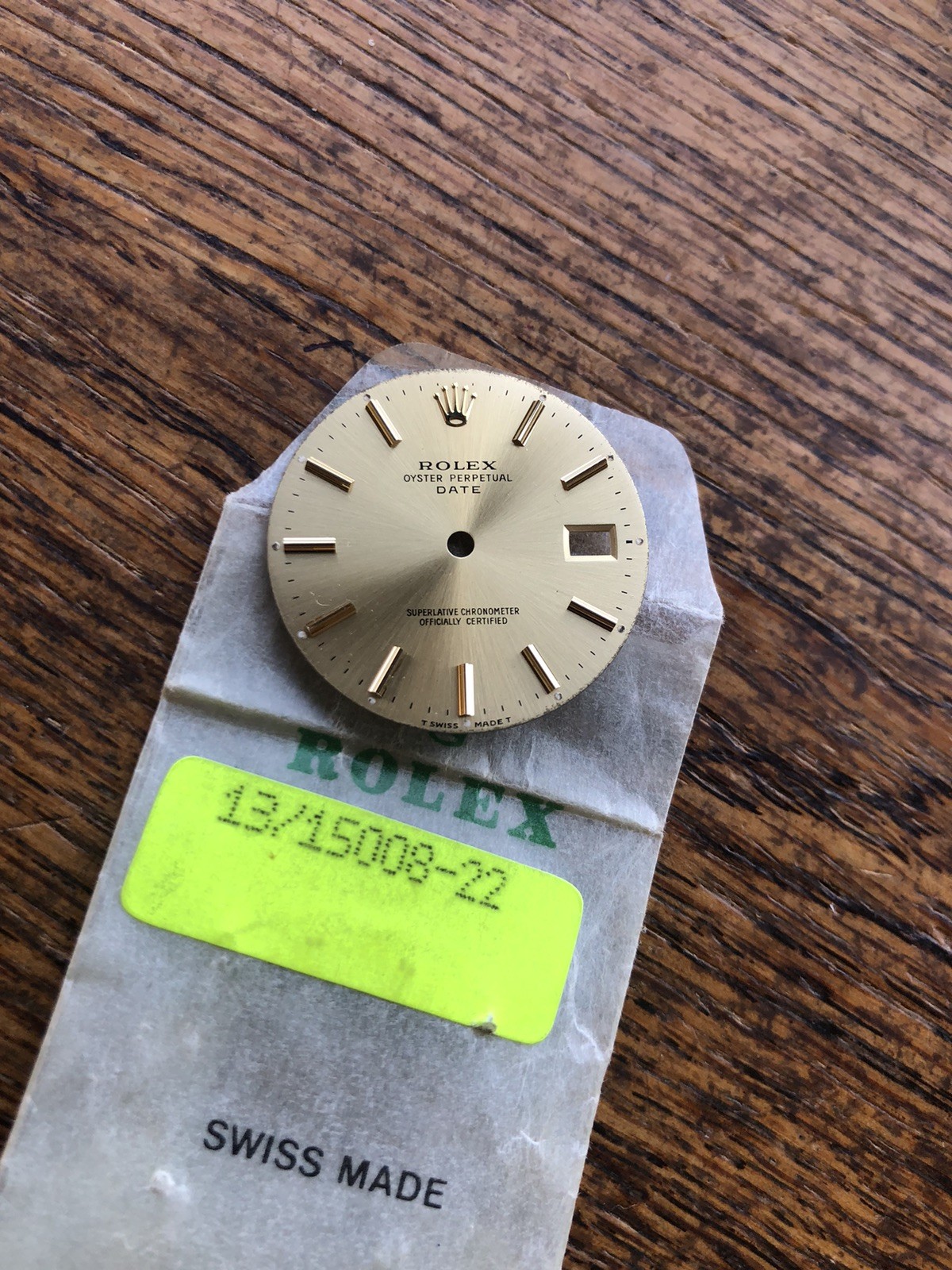 Vintage Original Rolex Gold Champagne 15008 1500 Date Wristwatch Dial