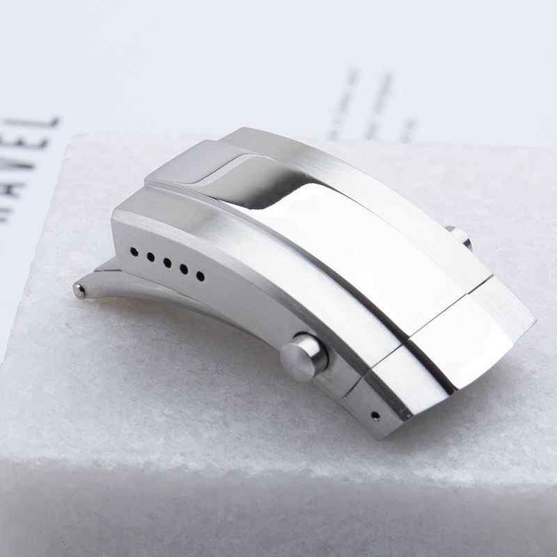 Fit for Breitling Watch Strap 18mm SS Fold Adjustable Deployment Buckle Clasp