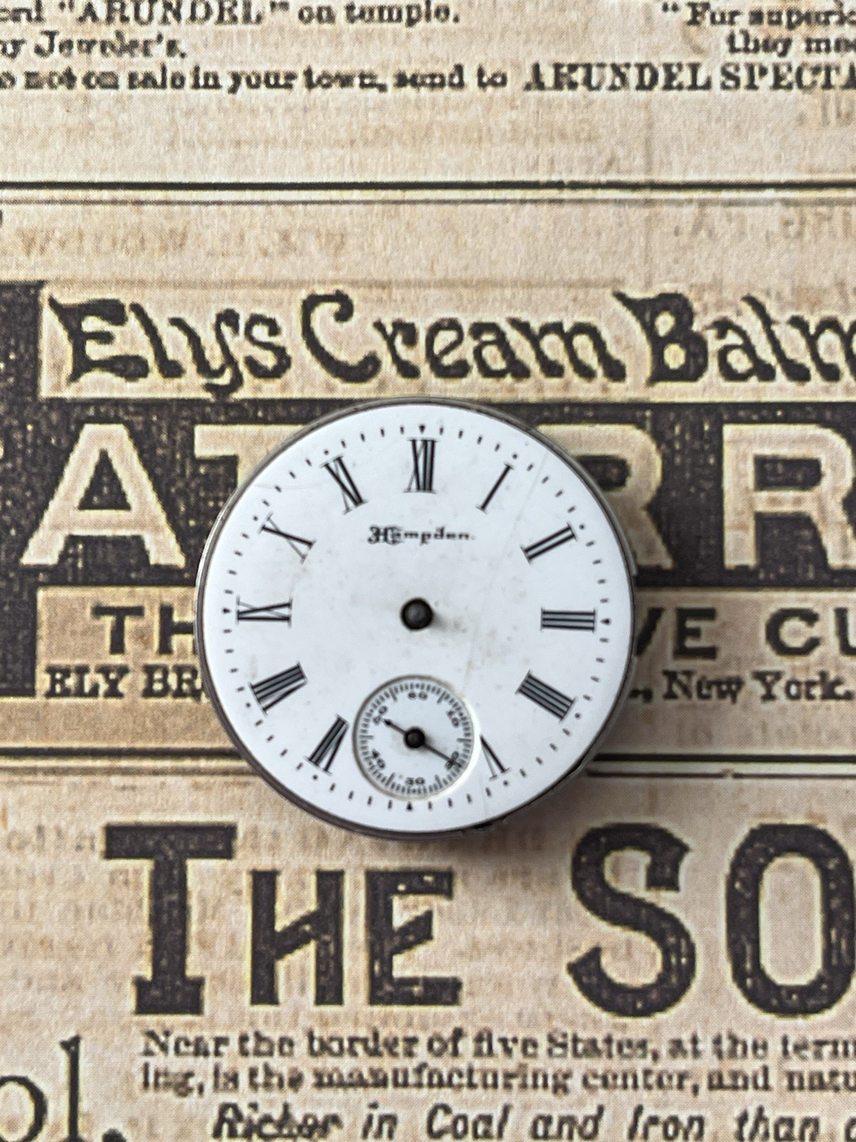 Illinois Springfield New England Pocket Watch Dial Hampden Movement Lot Of 3