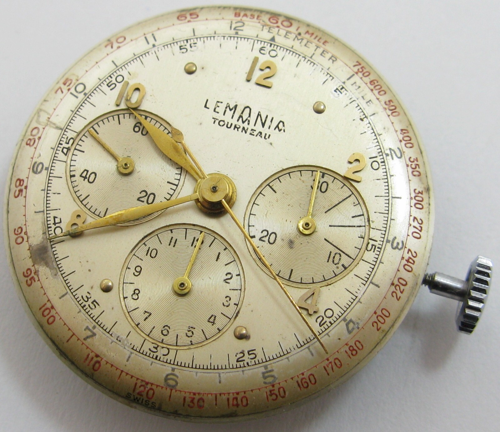 Lemania 27CHRO 321 chronograph part: movement with its dial