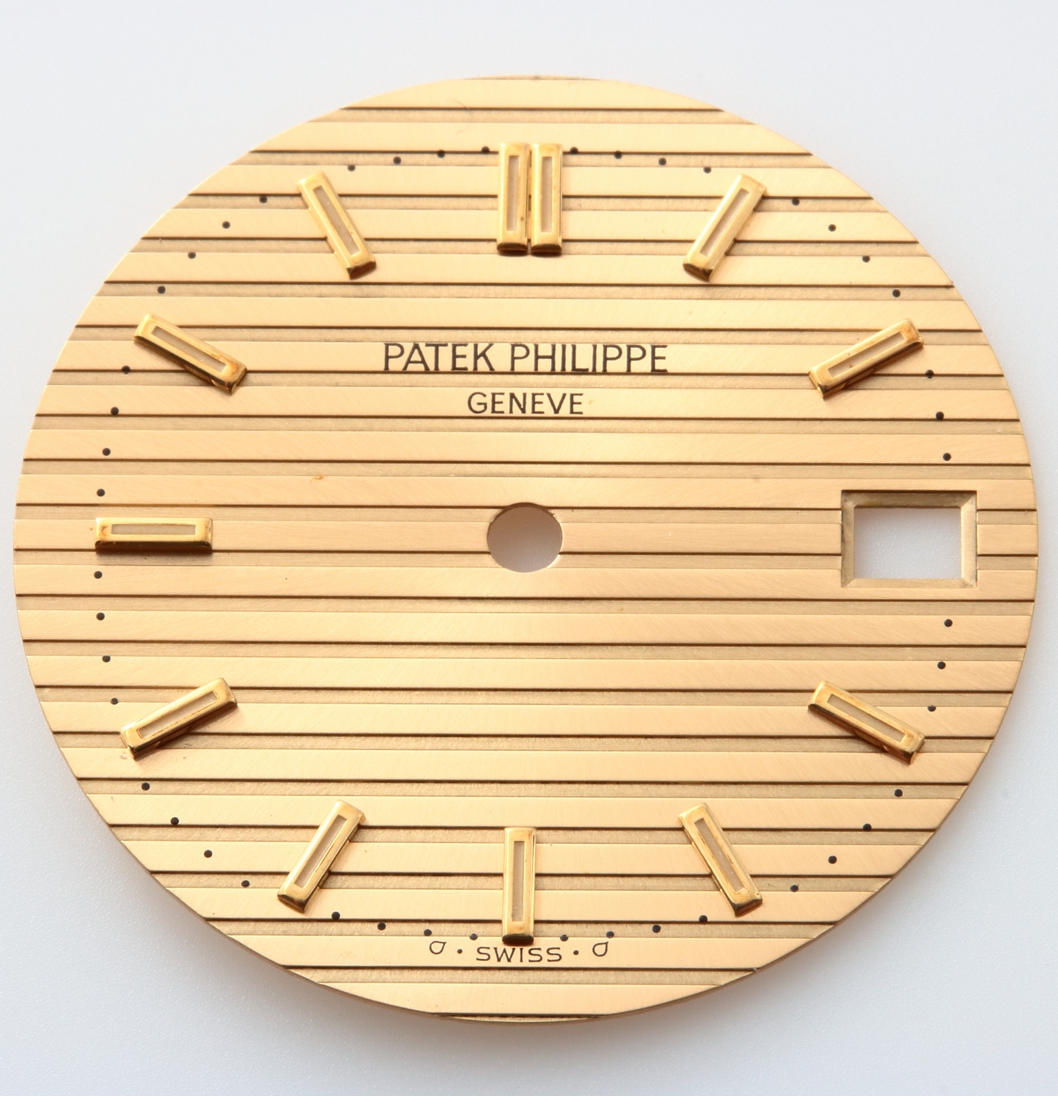RARE OEM Patek Philippe Nautilus Date Dial Sigma Champagne Gold Watch ORIGINAL