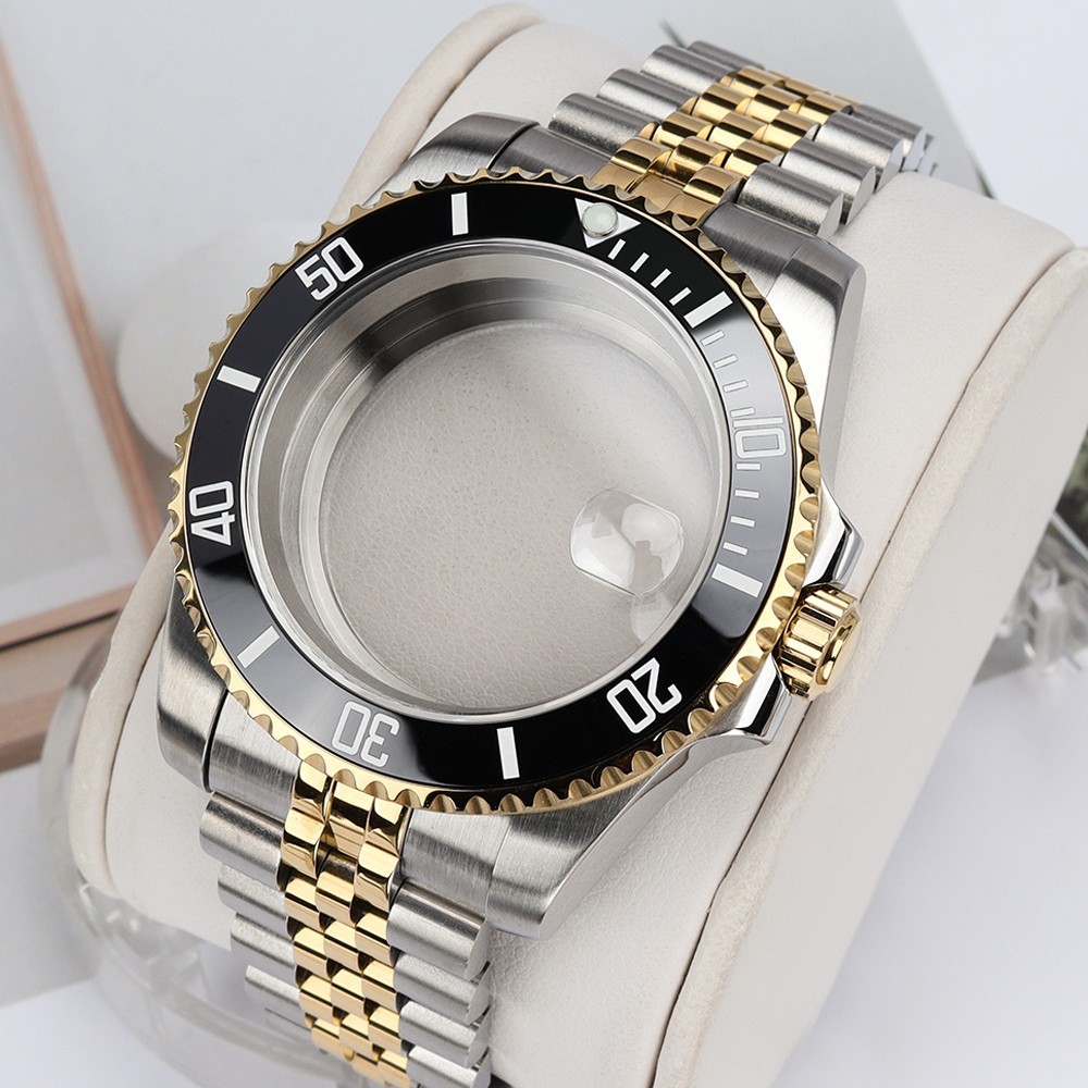 Sapphire Oyster Yacht 40mm Retro Watch Cases Bracelet 10ATM For Seiko NH35 NH38