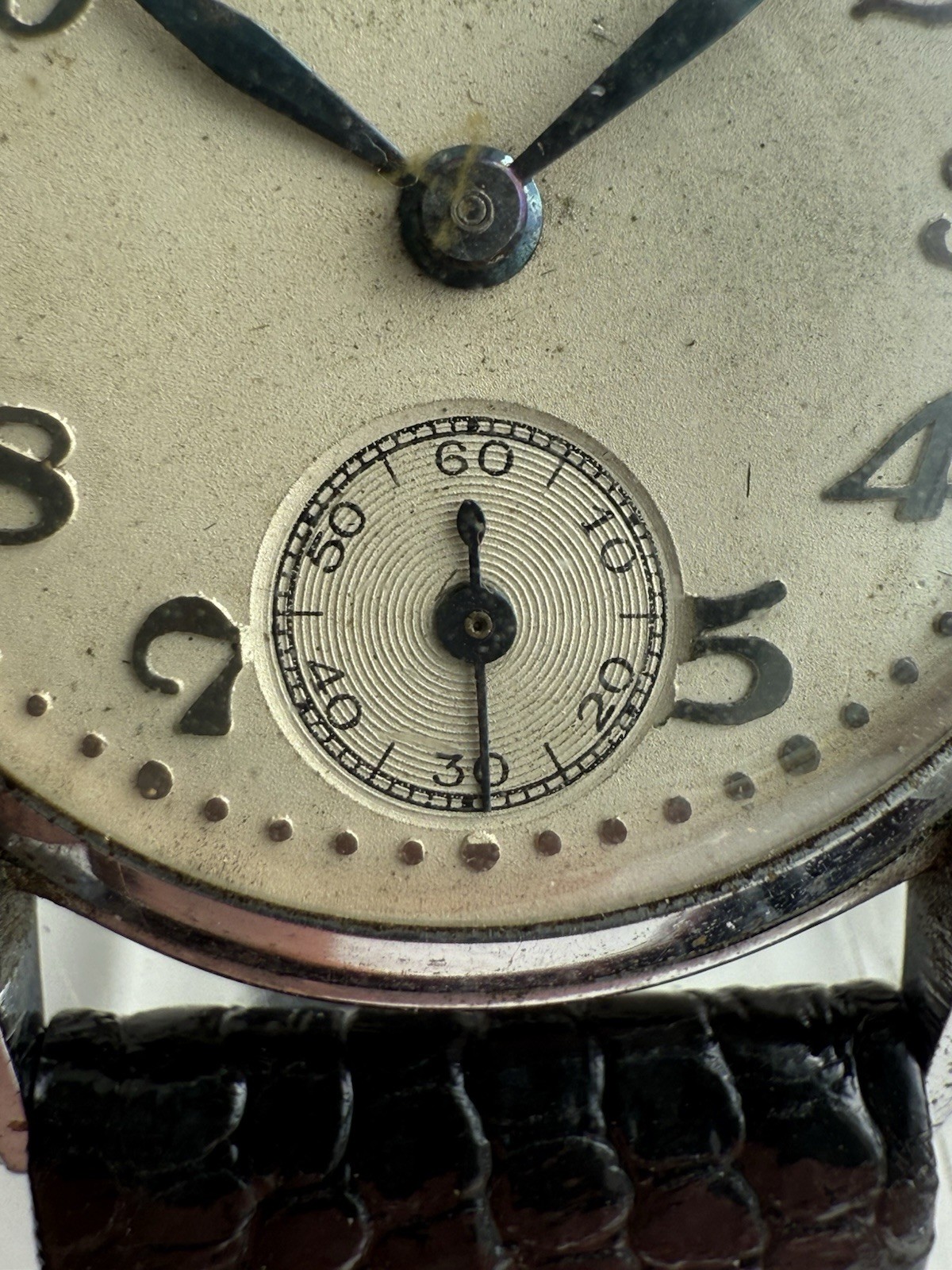 Antique Seiko Precision Seikosha Movement Arabic Numerals Sub Second Wristwatch