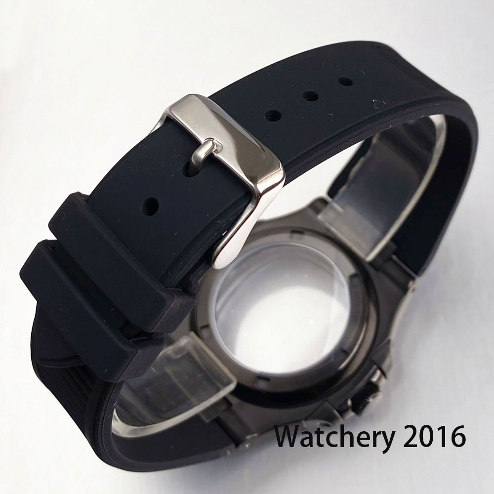 Sapphire Glass Black PVD 40mm Watch Case For NH35 Auto Movement Diver Case