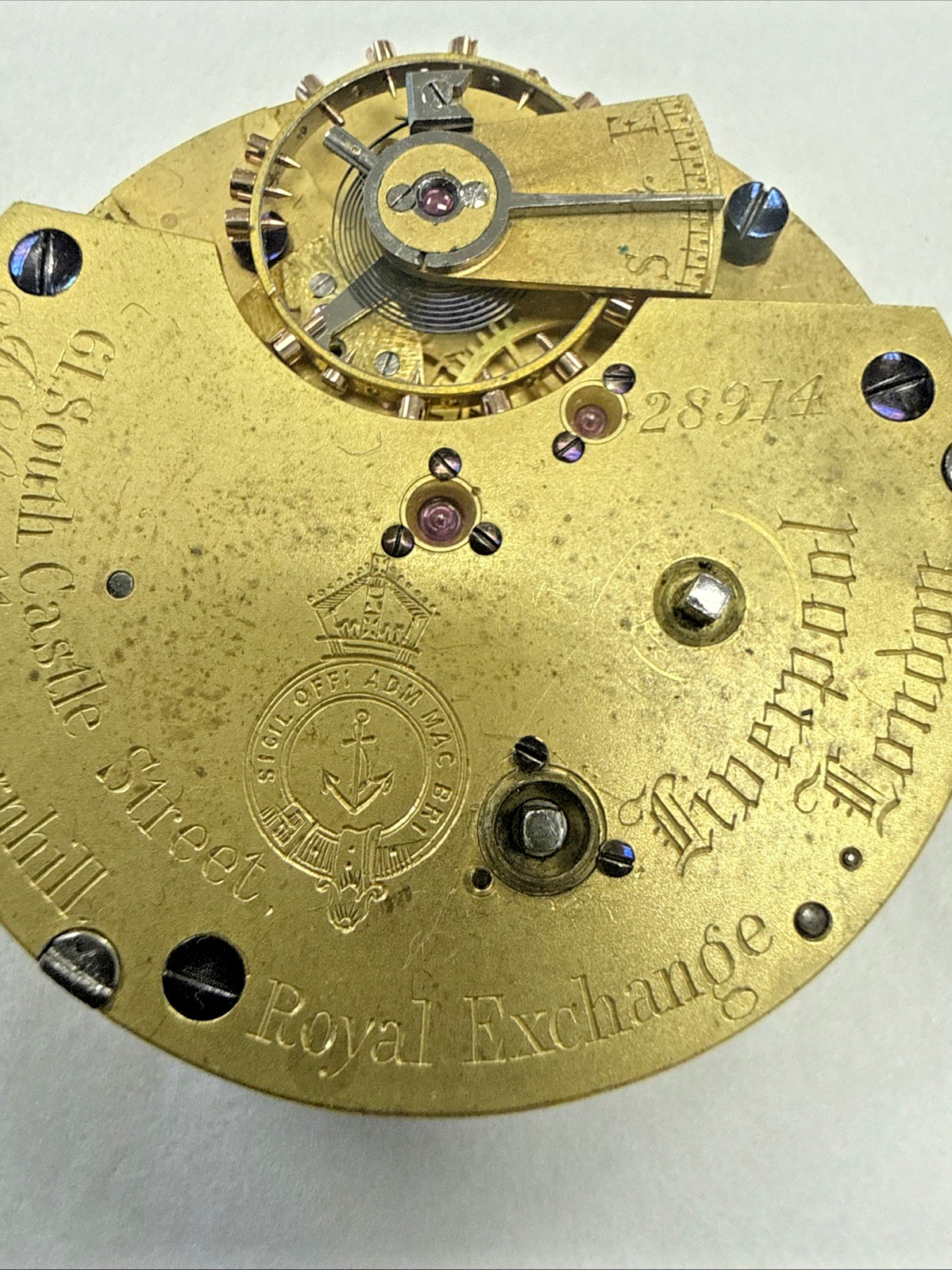 J.Sewell 30 Cornhill Royal Exchange Antique English Pocket Watch Mvt,Dial,Hands