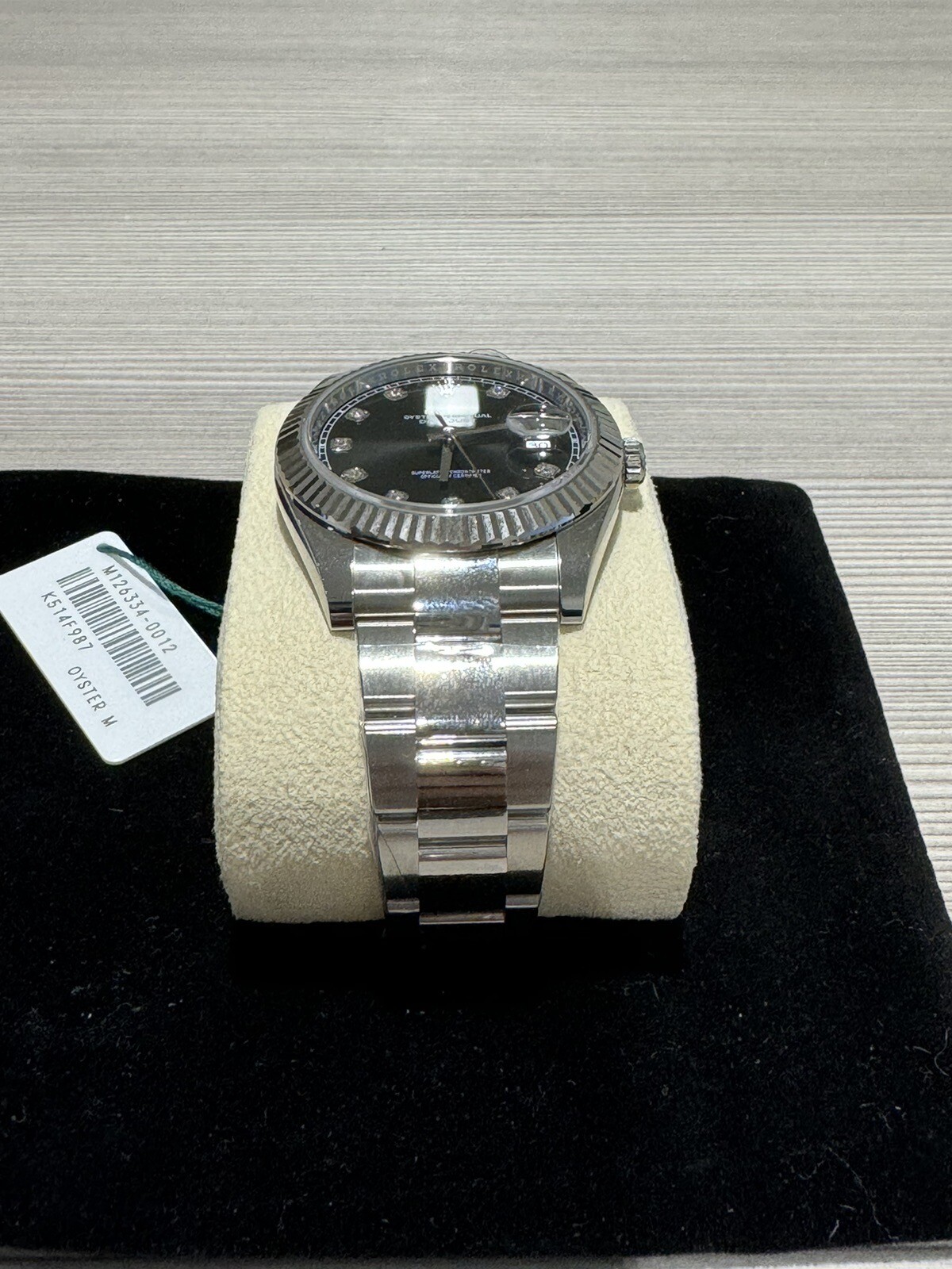 Rolex 41mm Datejust Black Diamond Dial With 18 Carat Gold Fluted Bezel. Unworn!!