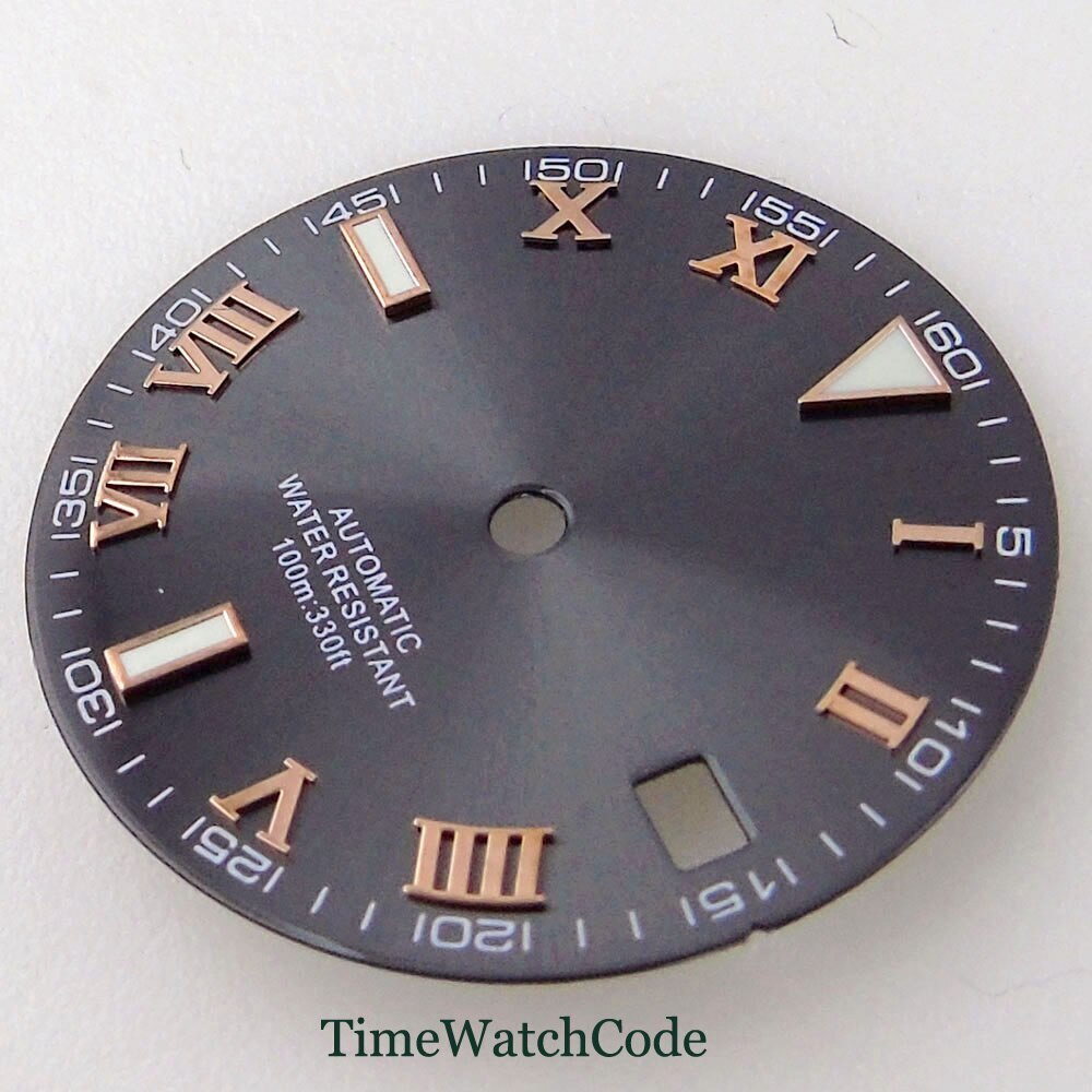 29mm Gray Sunburst Watch Dial Face Accessories for NH35 NH36 Automatic Movement