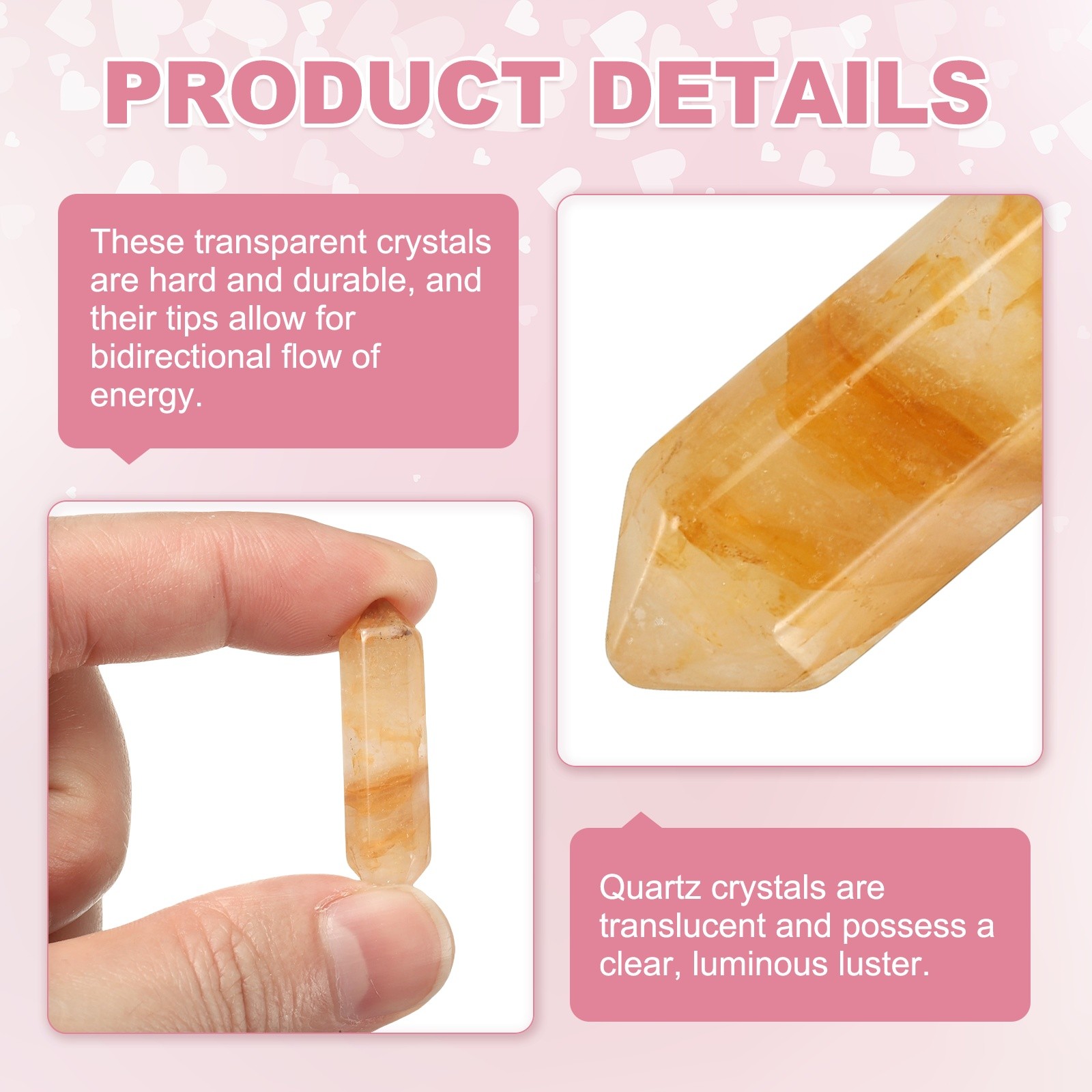 10 Pack Yellow Agate Quartz Crystals, Polished Crystals Bulk