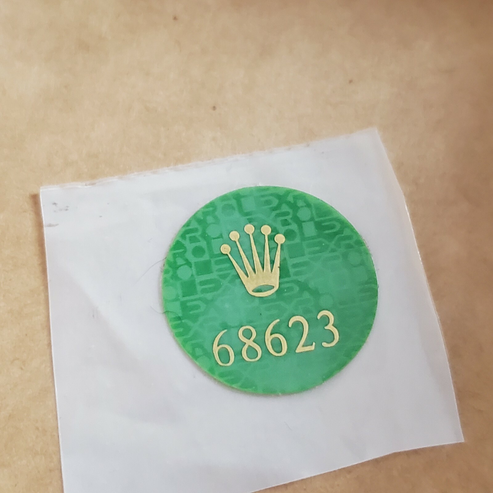 Rolex 68623 Yachtmaster 35 Midsize Watch Green Case Back Hologram Sticker