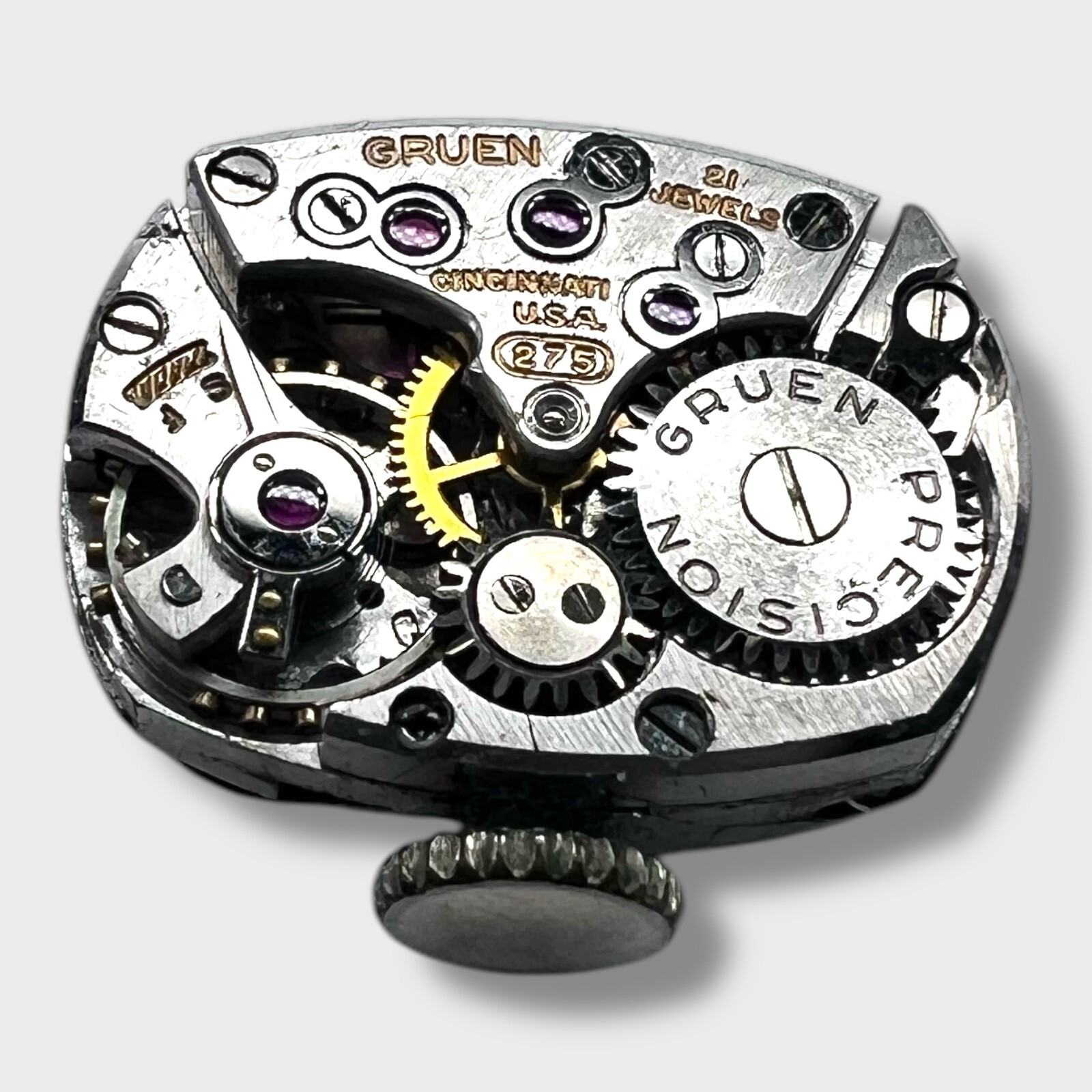 Vintage Gruen Precision Cal. 275 Watch Movement – 21 Jewels – Fully Functional