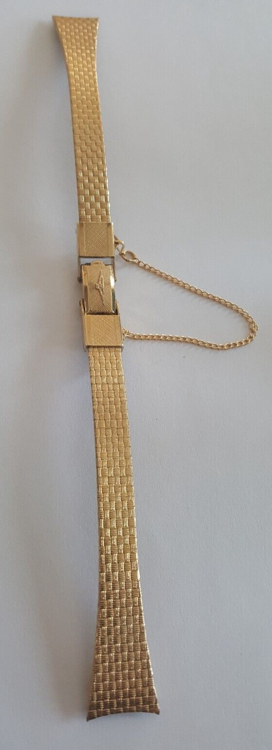 Longines Gold Plated Watch Bracelet With Safety Clasp Chain