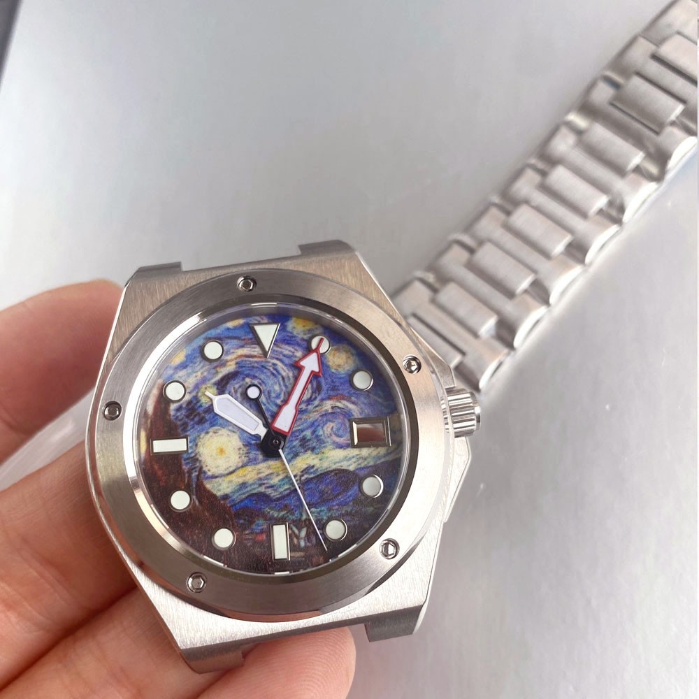 20ATM Diver Engineer Watch Case Sapphire Glass 29mm Date Dial For NH35 ETA2824