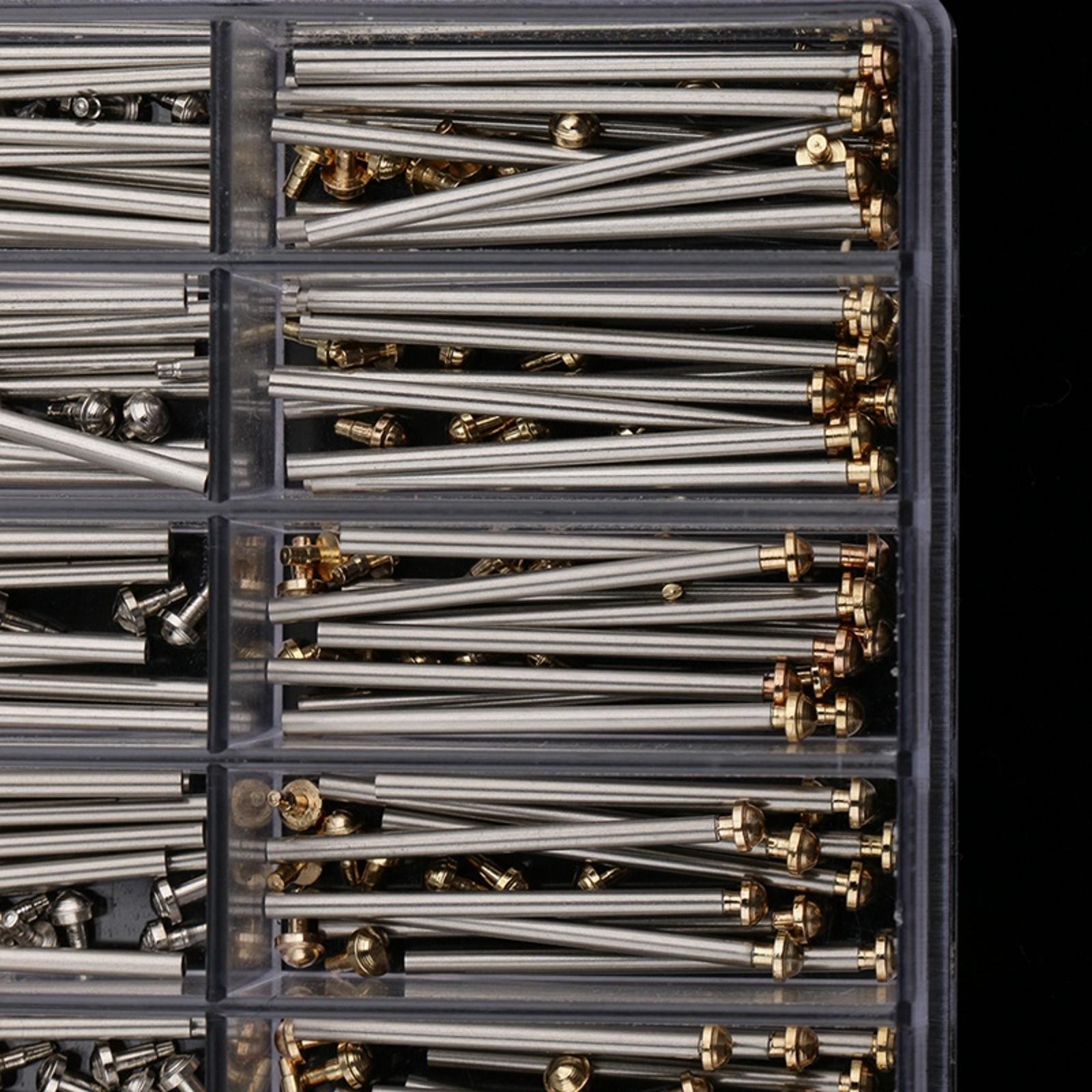 200Pcs 10mm-20mm Assorted Watch Band Tube Pins Bracelet Rivet Box