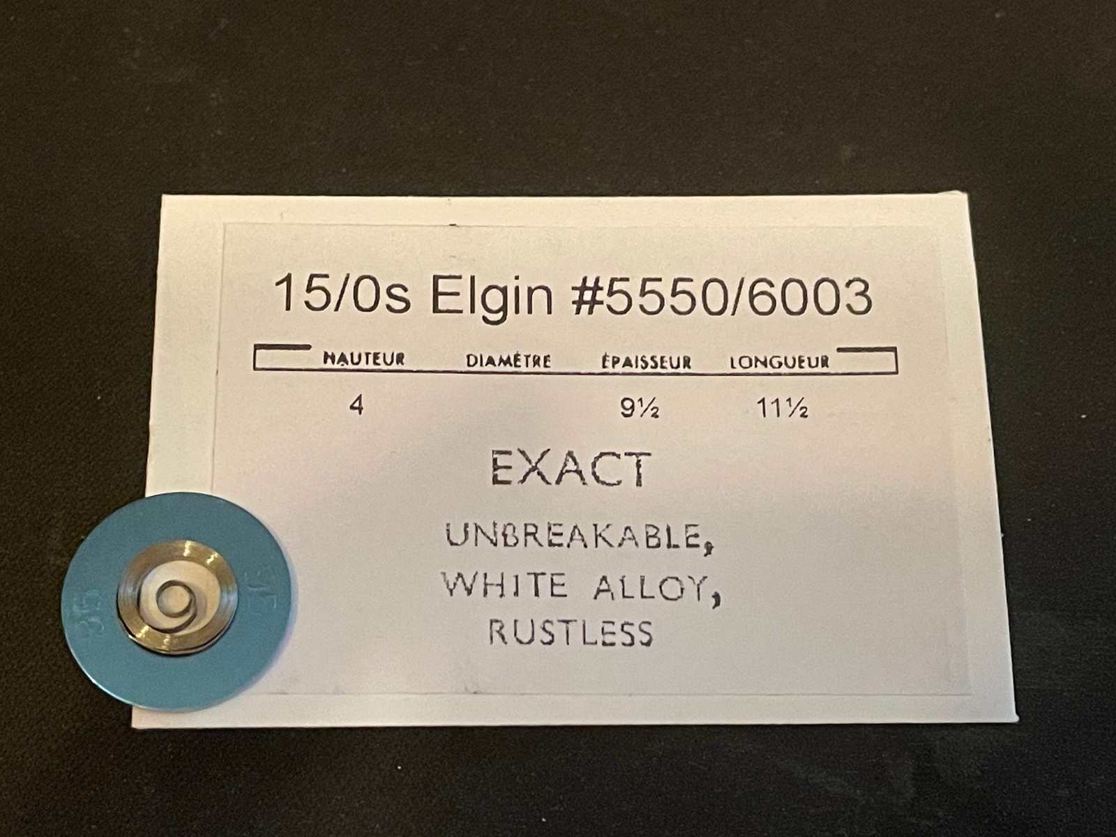 Elgin 15/0s Mainspring No. 5550 / 6003 (EXACT) – Alloy