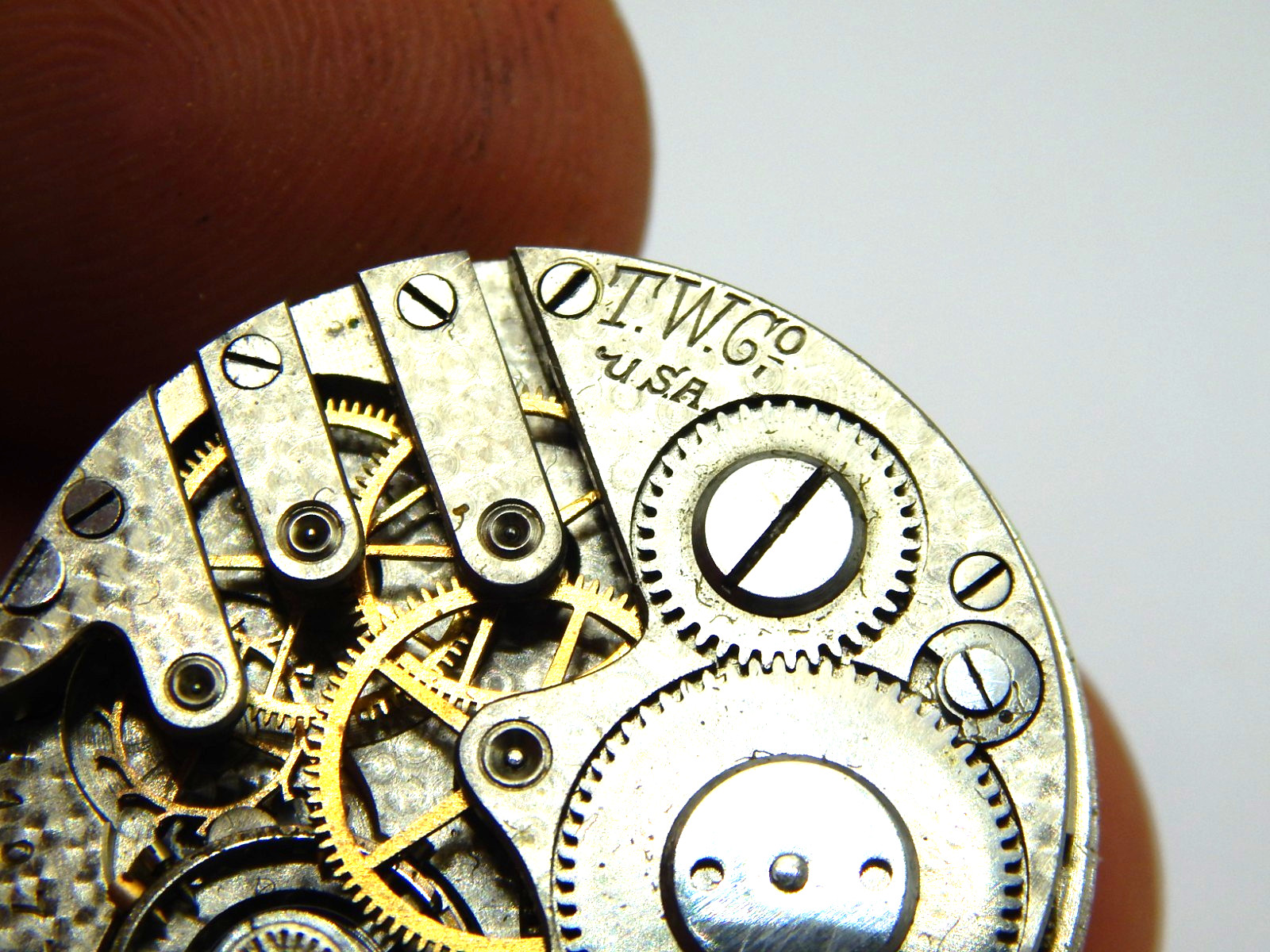 Antique Pocket watch movement Fortuna Trenton grade 300 model 2 6S 7 jewel hunt