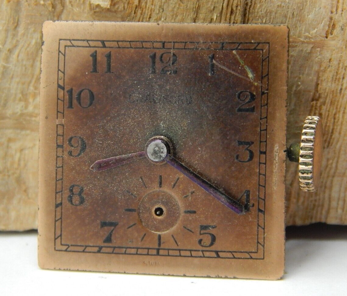 Vintage Crawford 17 jewel men’s wrist watch movement good balance with dial
