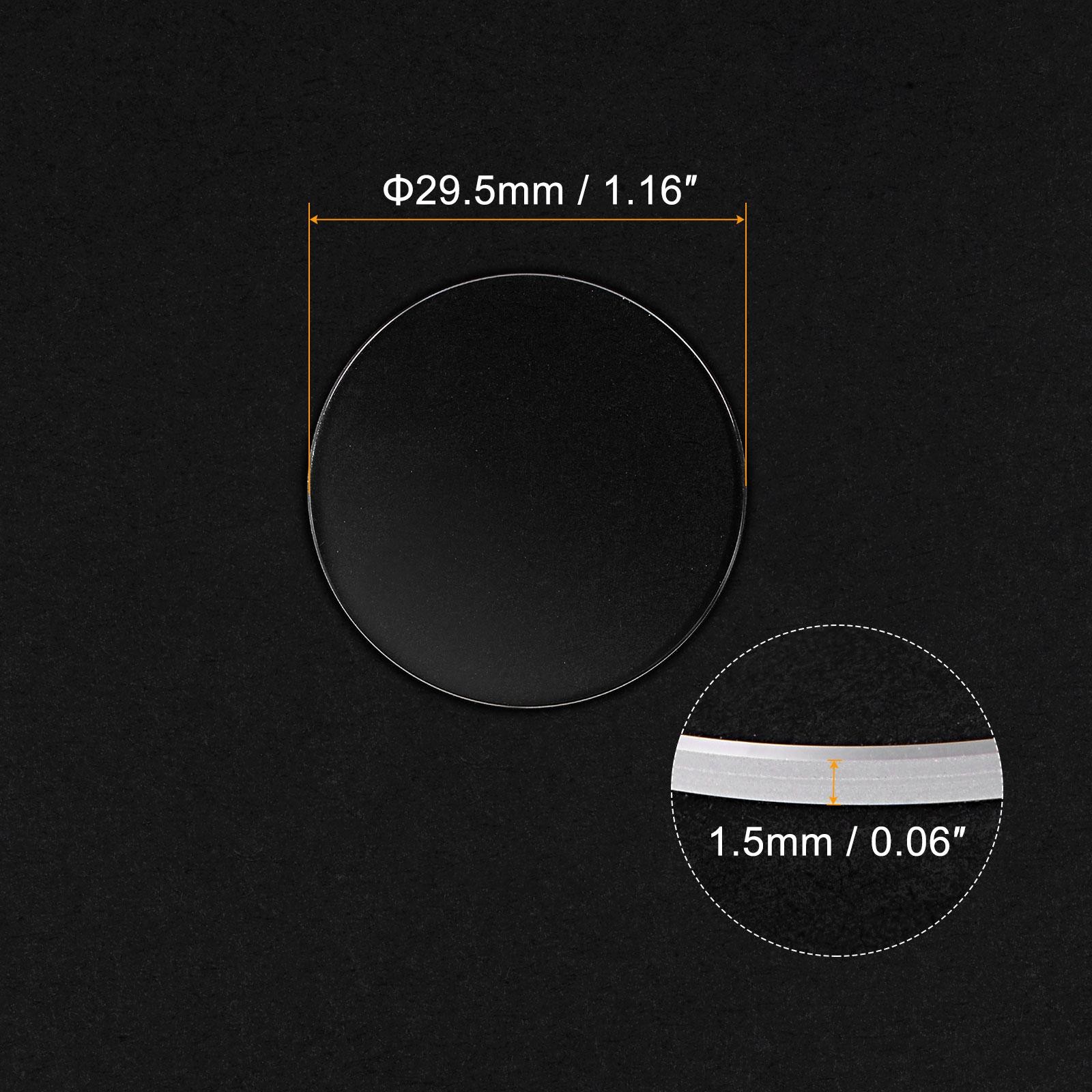Watch Glass Sapphire Crystal Lens Round Flat 29.5mm Dia. 1.5mm Thickness Clear