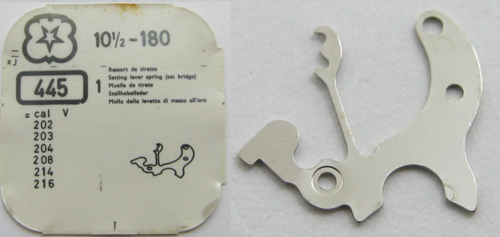 Venus 180 202 203 204 208 214 216 watch movement part setting lever spring #445